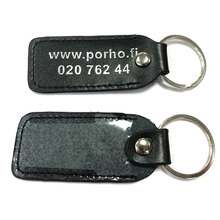 Oem Keyrings Manufacture No Minimum Custom Logo Printed Key Rings Metal And Pu Leather Keychain Men Blank Leather Key Chain